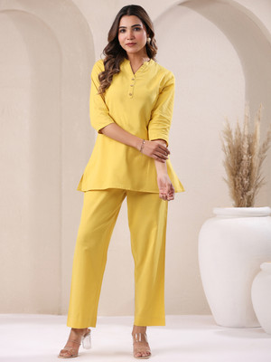 Janasya Women Ethnic Top Pant Set