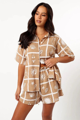 Leriya Fashion Shirt Regular Shorts Co-ords Set