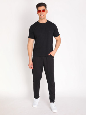 CHKOKKO Solid Men Track Suit