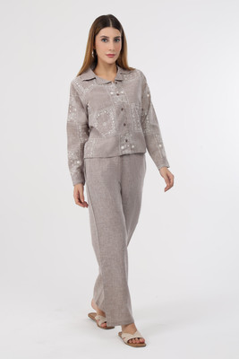 Wineberry Shirt Hot Pants Co-ords Set