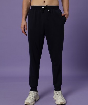 Earthstick Solid Men Dark Blue Track Pants