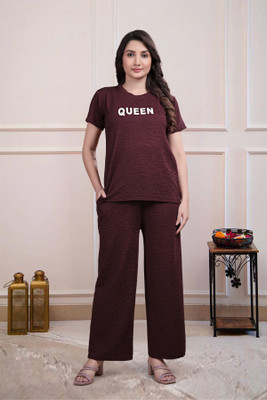 aadhiya impex Tshirt Palazzos Co-ords Set