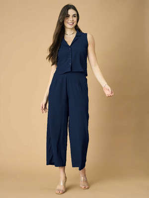 Vasudev Top Palazzos Co-ords Set with Blazer