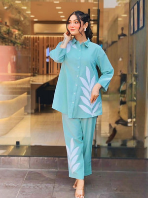 Kiaaron Women Crop Top Palazzo Set