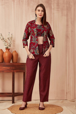 Odd by chansi Trendz Top Pant Co-ords Set with Jacket