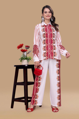 Peach Petals Top Palazzos Co-ords Set