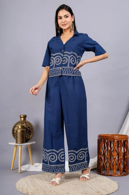 Tropwear Women Crop Top Palazzo Set
