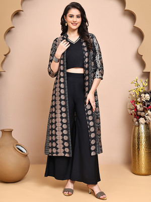 Claura Top Palazzos Co-ords Set with Jacket