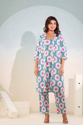 AARIKAARI Top Pant Co-ords Set with Shrug