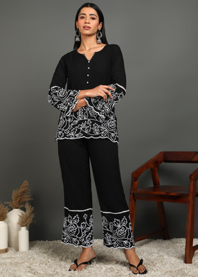 Aneema Top Palazzos Western Set