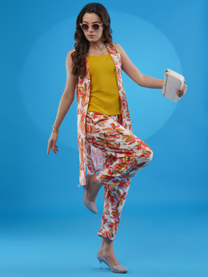 Youthnic Top Palazzos Co-ords Set with Jacket