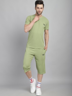 VIMAL JONNEY Men Solid Light Green Night Suit Set