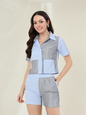 STYLESTONE Shirt Regular Shorts Co-ords Set
