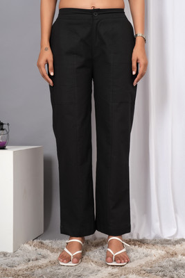 VYMO Regular Fit Women Black Trousers