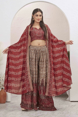 Odd by chansi Trendz Top Palazzos Co-ords Set with Shrug