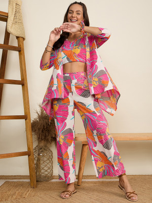 WineRed Tunic Pant Co-ords Set