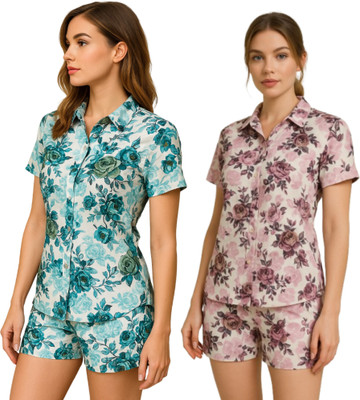 Ridaa Shirt Regular Shorts Co-ords Set