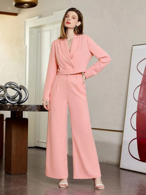 KOTTY Top Pant Co-ords Set with Blazer
