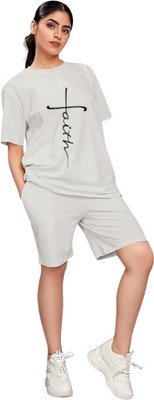 FARICON Tshirt Regular Shorts Western Set
