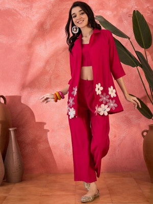 Sangria Top Pant Co-ords Set with Jacket