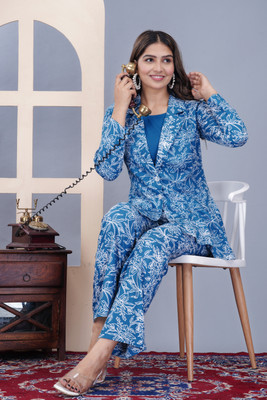 Daevish Top Pant Co-ords Set with Blazer