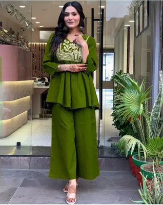 EthnicHub Top Palazzos Co-ords Set