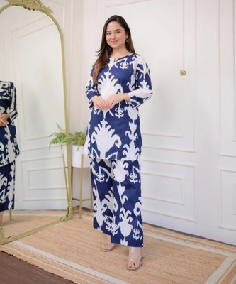 Himaksh Collection Tunic Palazzos Co-ords Set with Coat