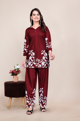 comforwear Tunic Regular Shorts Co-ords Set with Coat