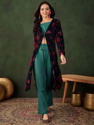 Sangria Top Pant Co-ords Set with Shrug