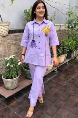 PEARSILK Shirt Pant Co-ords Set