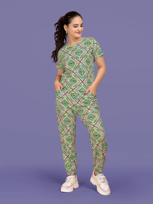 DreamBe Women Printed Multicolor Top & Pyjama Set