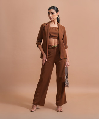 Tokyo Talkies Top Pant Co-ords Set with Blazer