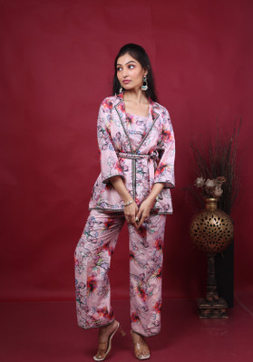 Pavora Top Pant Co-ords Set with Jacket