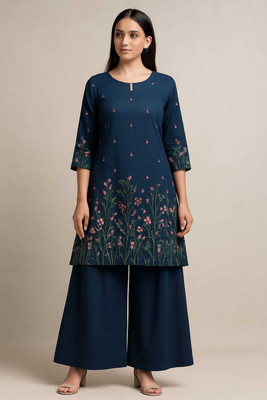 Ganesh Creation Top Palazzos Co-ords Set with Coat