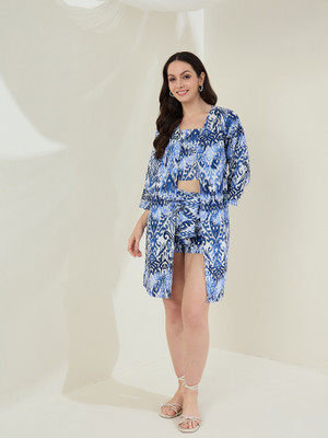STYLESTONE Top Regular Shorts Co-ords Set with Shrug