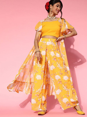 Sangria Top Palazzos Co-ords Set with Shrug