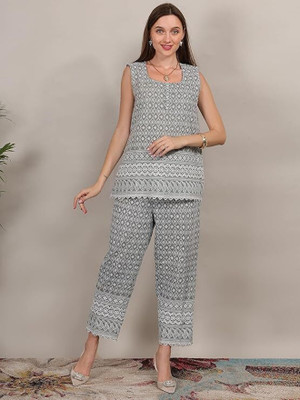 flora&fauana creations Top Pant Co-ords Set with Jacket