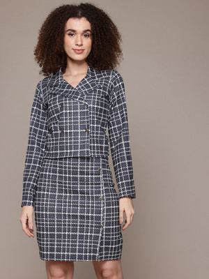 Roadster Top Skirt Co-ords Set with Blazer
