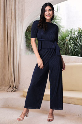 POPWINGS Women Two Piece Dress Blue Maxi/Full Length Dress