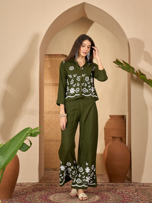 Sangria Shirt Palazzos Co-ords Set