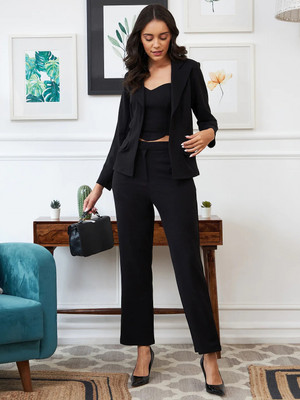 Tanot Textile Top Pant Co-ords Set with Jacket