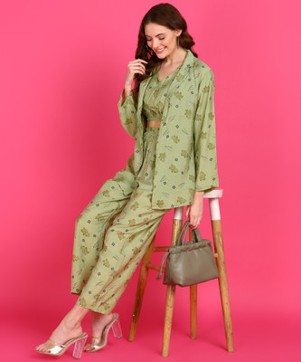 Qeboo Top Palazzos Co-ords Set with Blazer