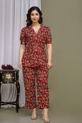 GULJIFASHION Tunic Pant Co-ords Set with Coat