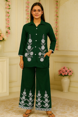 LAVASCREATION Shirt Palazzos Co-ords Set