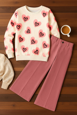 TarrenT HunT Girls Casual T-shirt Pant(Pink)