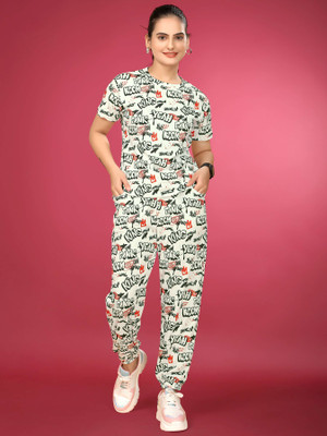 DreamBe Women Printed Multicolor Top & Pyjama Set