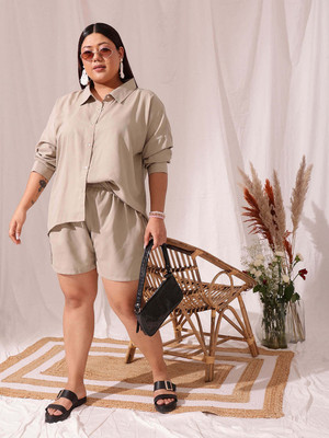 CURVY STREET Shirt Regular Shorts Co-ords Set
