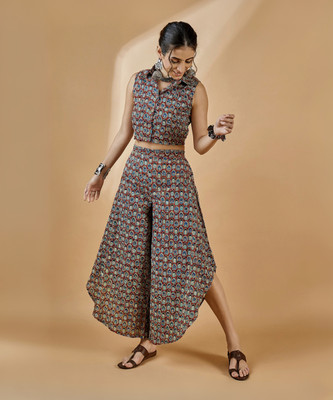 WineRed Top Palazzos Co-ords Set