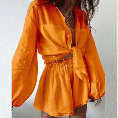 OUTZIDR Shirt Regular Shorts Co-ords Set