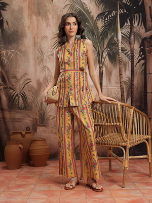 Sangria Shirt Palazzos Co-ords Set